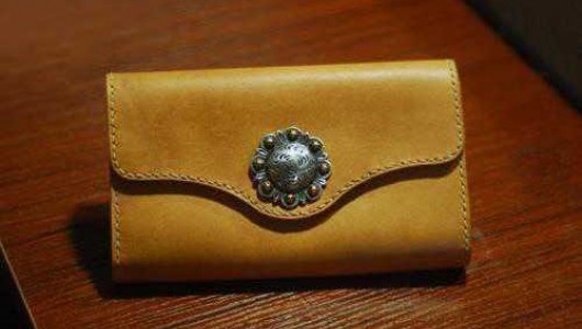 Leather long wallet making instruction