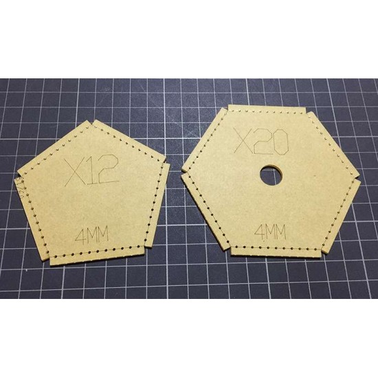 With instruction - Laser cut Acrylic template, Soccer pattern, A-136
