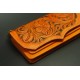 Laser cut Acrylic template, PMMA pattern, leathercraft long wallet template, with carving pattern, A-17