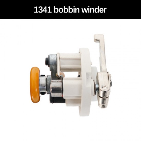1341 sewing machine parts combination, bobbin winder, dial, thread clamp, feed dog, sliding lid, needle pate, rotary hook