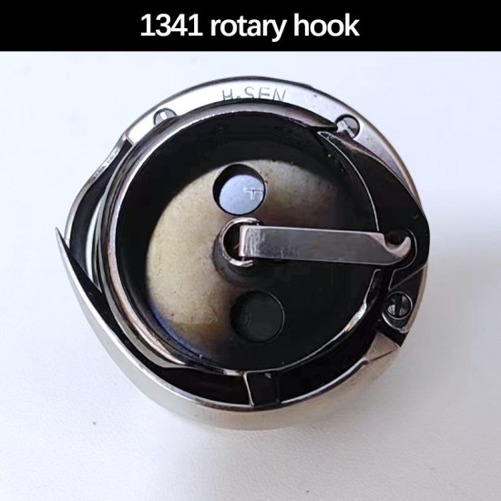 1341 sewing machine parts combination, bobbin winder, dial, thread clamp, feed dog, sliding lid, needle pate, rotary hook