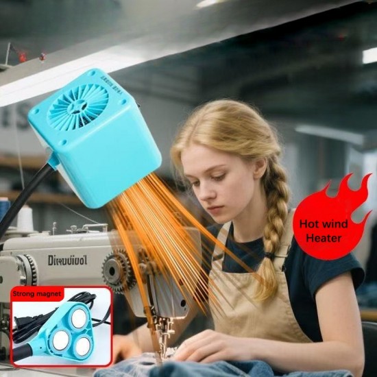 Sewing machine hot wind heater