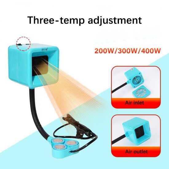 Sewing machine hot wind heater