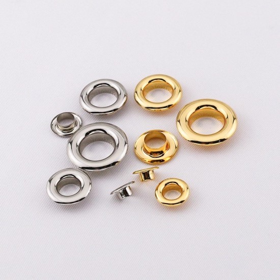 24K real gold plated solid brass round face eyelet, 10pc/lot 24K real gold plated solid brass round face eyelet, 10pc/lot