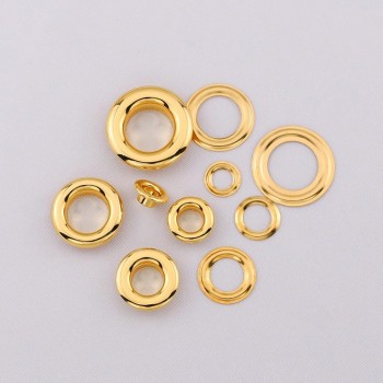 24K real gold plated solid brass round face eyelet, 10pc/lot 24K real gold plated solid brass round face eyelet, 10pc/lot