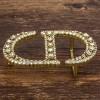 High quality solid brass 30mm Christian Dior SWAROVSKI women waist belt buckle