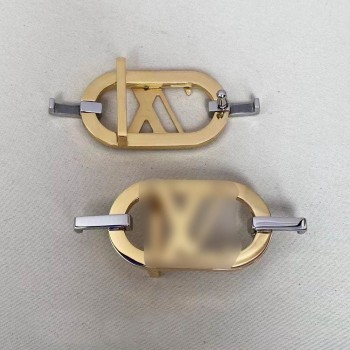High quality solid brass 30mm LV everyday chain waist belt buckle