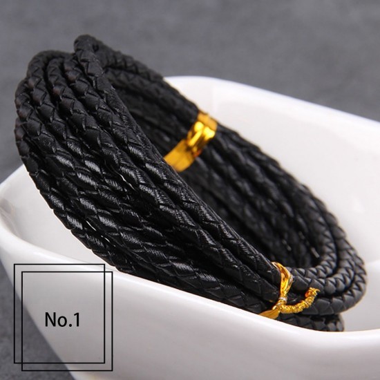 3mm, 4mm, 5mm, 6mm first layer cow skin braid leather cord, 5m/lot