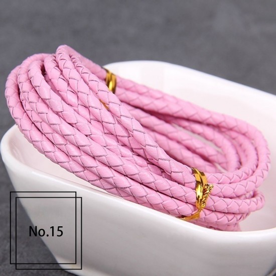 3mm, 4mm, 5mm, 6mm first layer cow skin braid leather cord, 5m/lot