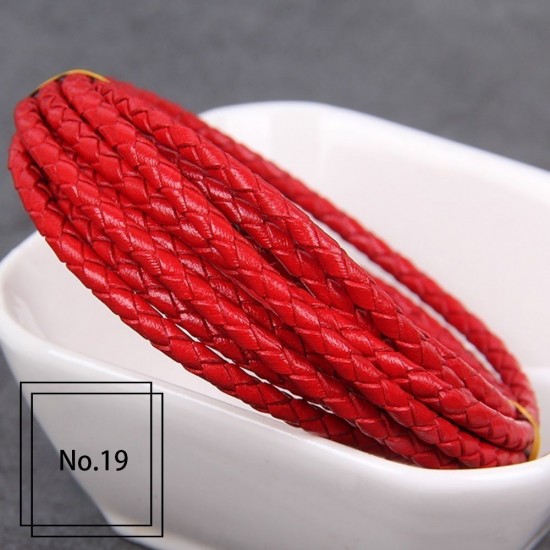 3mm, 4mm, 5mm, 6mm first layer cow skin braid leather cord, 5m/lot