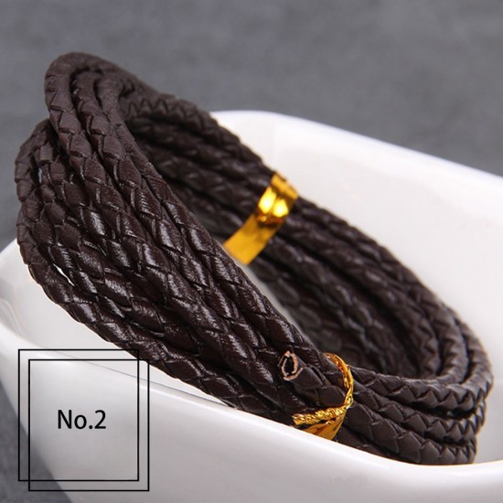 3mm, 4mm, 5mm, 6mm first layer cow skin braid leather cord, 5m/lot
