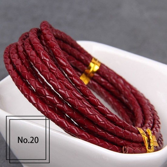 3mm, 4mm, 5mm, 6mm first layer cow skin braid leather cord, 5m/lot