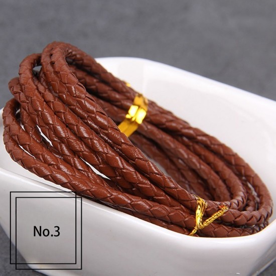 3mm, 4mm, 5mm, 6mm first layer cow skin braid leather cord, 5m/lot