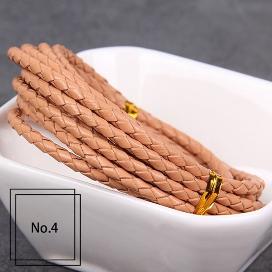3mm, 4mm, 5mm, 6mm first layer cow skin braid leather cord, 5m/lot