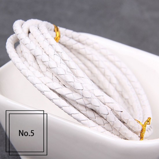3mm, 4mm, 5mm, 6mm first layer cow skin braid leather cord, 5m/lot
