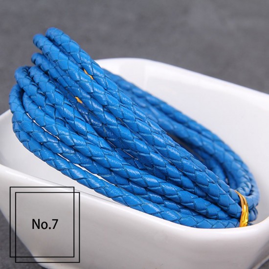 3mm, 4mm, 5mm, 6mm first layer cow skin braid leather cord, 5m/lot