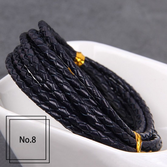 3mm, 4mm, 5mm, 6mm first layer cow skin braid leather cord, 5m/lot