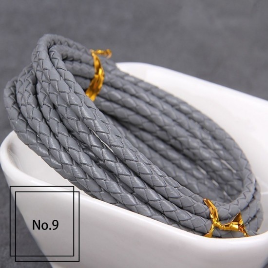 3mm, 4mm, 5mm, 6mm first layer cow skin braid leather cord, 5m/lot