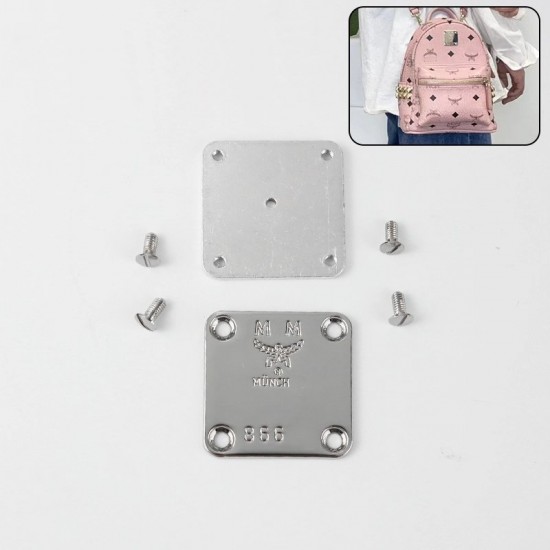 Bag repair hardware, MCM Visetos Stark nameplate and screws