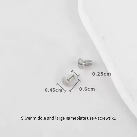 Bag repair hardware, MCM Visetos Stark nameplate and screws