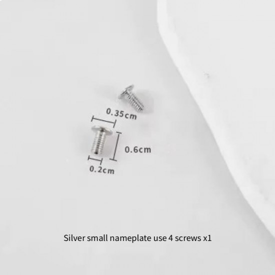 Bag repair hardware, MCM Visetos Stark nameplate and screws