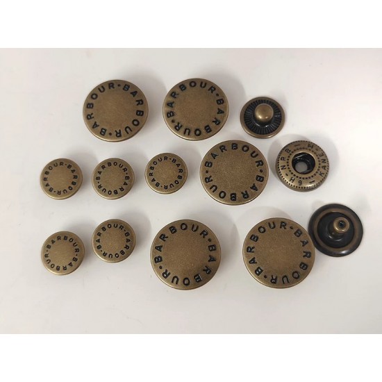 BARBOUR snaps No.3 5pc/lot, 18mm, 15mm, 10mm