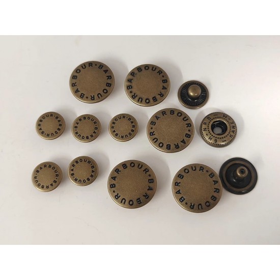 BARBOUR snaps No.3 5pc/lot, 18mm, 15mm, 10mm