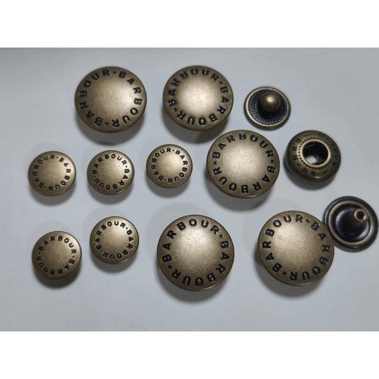 BARBOUR snaps No.3 5pc/lot, 18mm, 15mm, 10mm