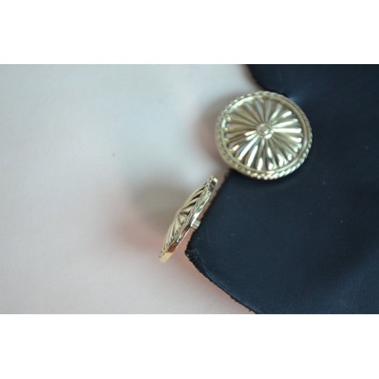 leather ornament Concho button - Copper Chrysanthemum button- wallet Accessory - Key Hook- Leathercraft Supplies- Leather craft Ornament