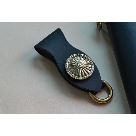 leather ornament Concho button - Copper Chrysanthemum button- wallet Accessory - Key Hook- Leathercraft Supplies- Leather craft Ornament
