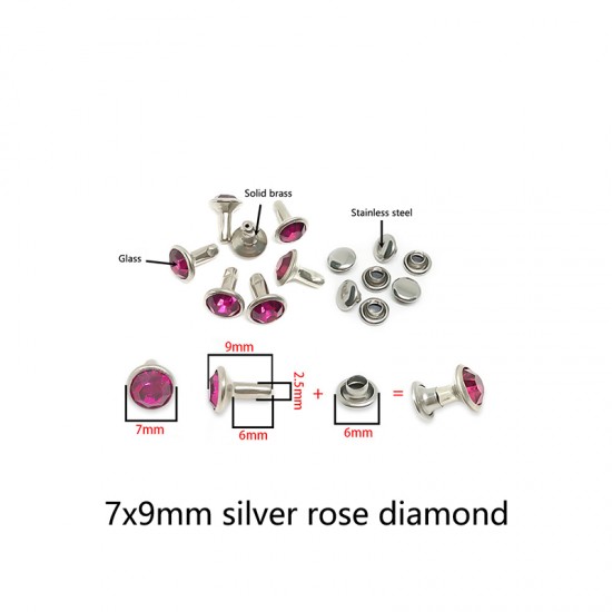 Colorful glass rivet, 100pc/lot