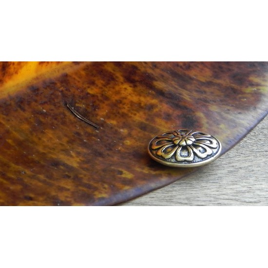 Concho button -copper flower button- wallet Accessory - Key Hook- Leathercraft Supplies- Leather craft Ornament