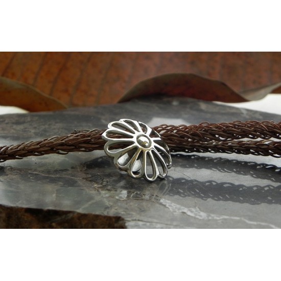 Concho button - silver hollow chrysanthemum- Bracelet Accessory - Key Hook- Leathercraft Supplies- Leather craft Ornament Decoration