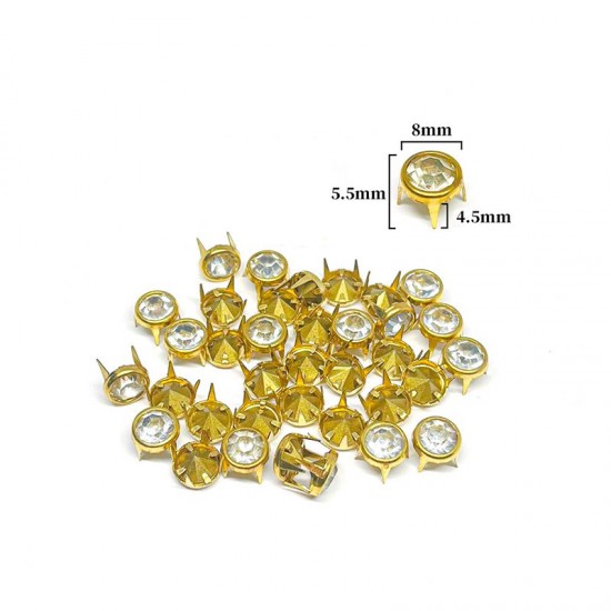 Round zircon‌ claw nail, 100pc/lot