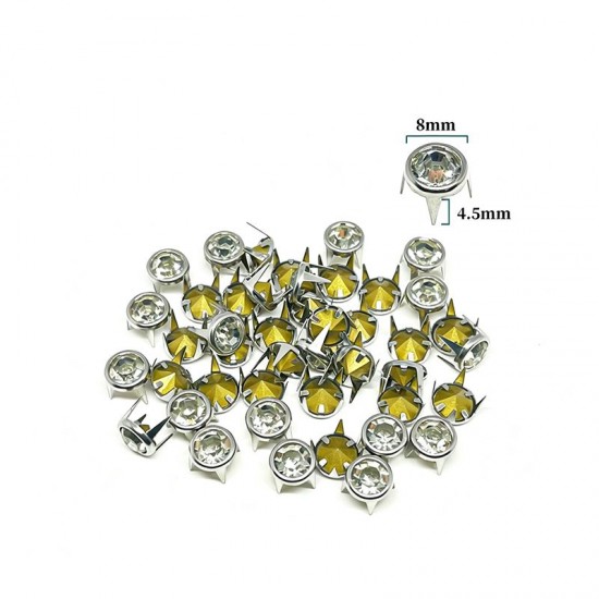 Round zircon‌ claw nail, 100pc/lot