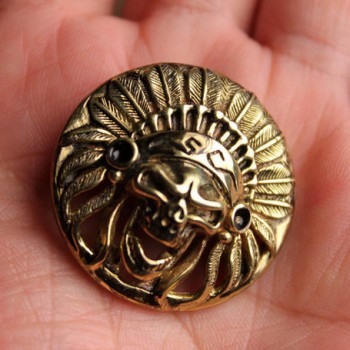 Concho button -Copper Skull Sheik button- wallet Accessory - Key Hook- Leathercraft Supplies- Leather craft Ornament Concho button -Copper Skull Sheik button- wallet Accessory - Key Hook- Leathercraft Supplies- Leather craft Ornament
