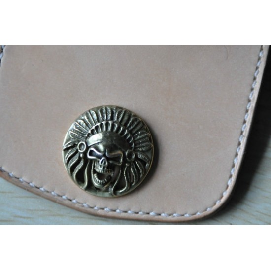 Concho button -Copper Skull Sheik button- wallet Accessory - Key Hook- Leathercraft Supplies- Leather craft Ornament