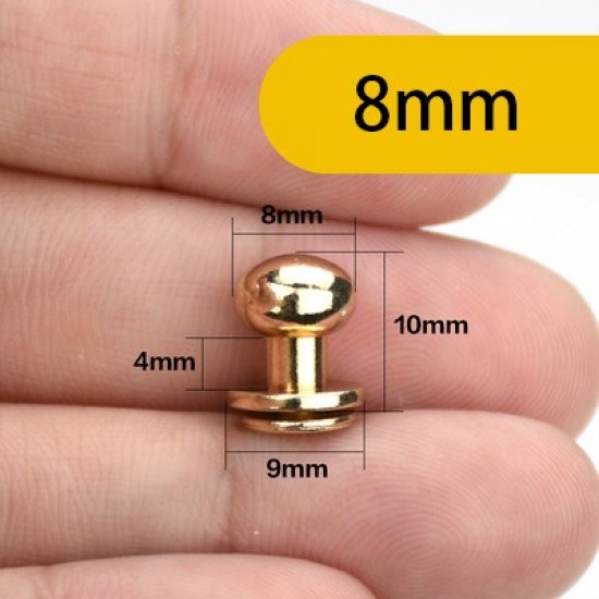 Solid brass stud, with screw, 4 colours, 30pc/lot