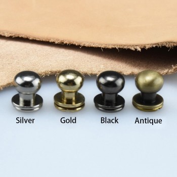 Solid brass stud, with screw, 4 colours, 30pc/lot