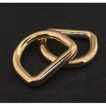 1pc/lot Gold and silver kirsite D ring, inner diameter 15mm, 20mm, 25mm