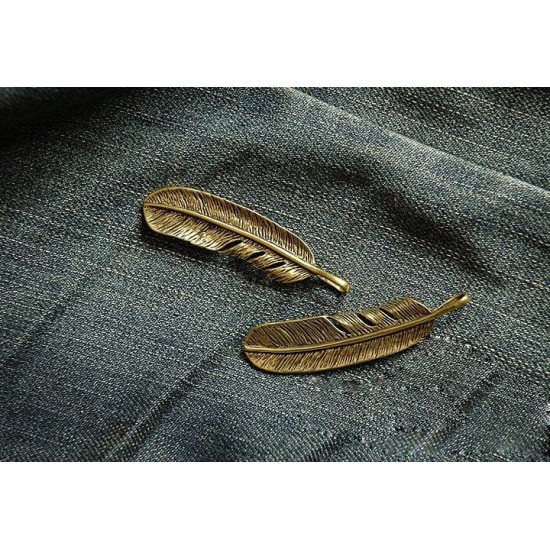 leather ornament pendant, leather traveler notebook decoration feather leather ornament pendant, leather traveler notebook decoration feather