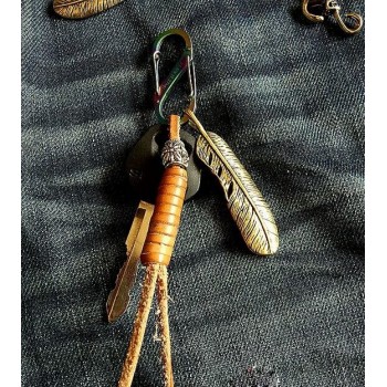 leather ornament pendant, leather traveler notebook decoration feather leather ornament pendant, leather traveler notebook decoration feather