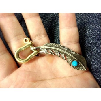 leather ornament pendant, leather traveler notebook decoration, calaite feather leather ornament pendant, leather traveler notebook decoration, calaite feather