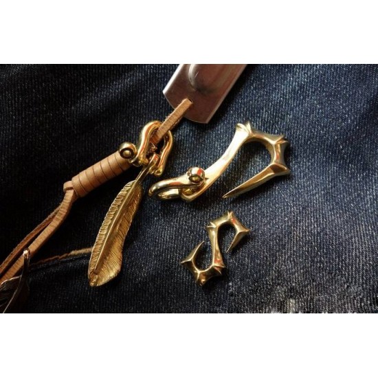 leather ornament hook, wallet key chain hook, S hook, Ghost claw style