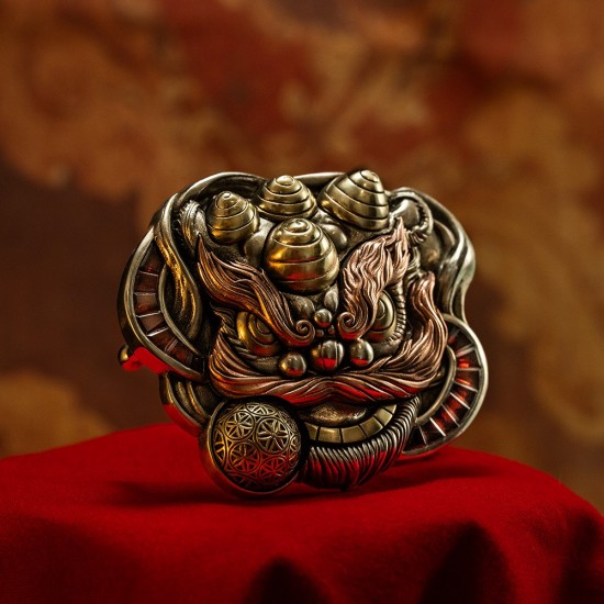 World debut - original Lion dance waist belt buckle