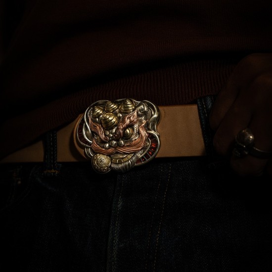 World debut - original Lion dance waist belt buckle
