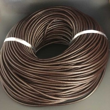 Round Leather lacing cord leather strip leather rope, stiffener 5meters/lot