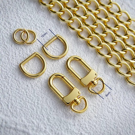 Stainless steel bag chain 10.5mm flat chanel chain
