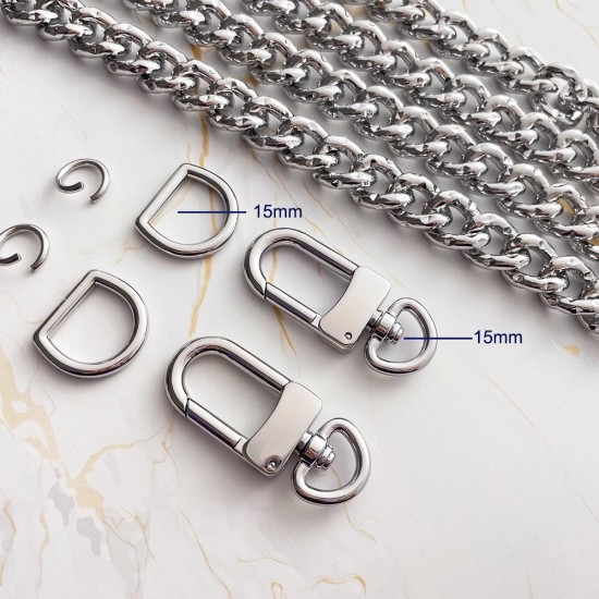 Aluminium-solid brass bag chain 13mm coach chain