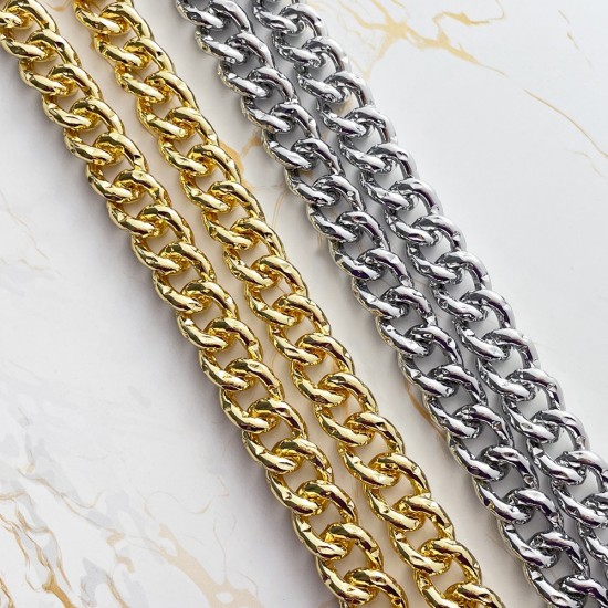 Aluminium-solid brass bag chain 13mm coach chain